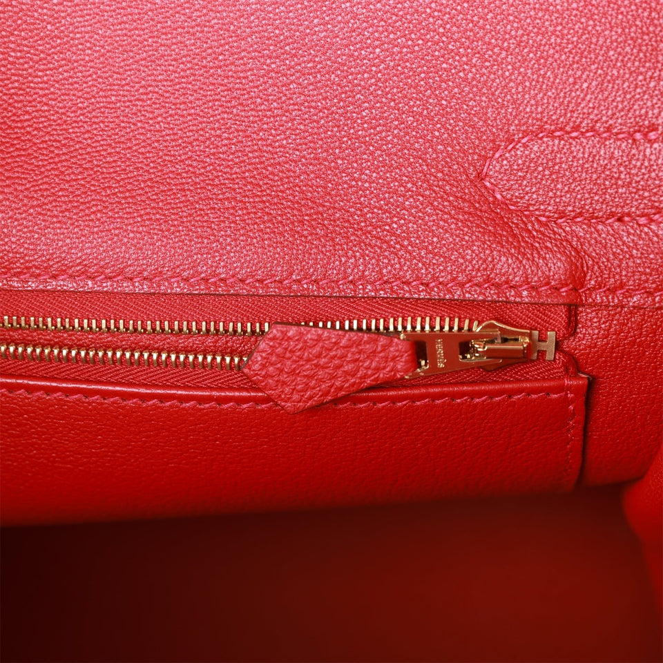 Hermes Birkin 30 Rouge Casaque Togo Gold Hardware