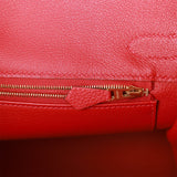 Hermes Birkin 30 Rouge Casaque Togo Gold Hardware