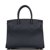 Hermes Birkin 30 Bleu Indigo Epsom Rose Gold Hardware