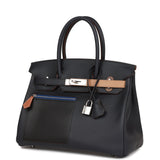 Hermes Colormatic Birkin 30 Caban, Black and Chai Swift Palladium Hardware
