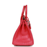 Hermes Birkin 25 Rose Extreme Matte Alligator Palladium Hardware