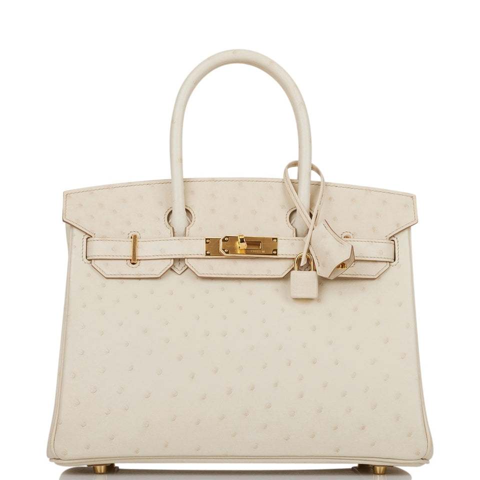 Hermes Birkin 30 Beton Ostrich Gold Hardware