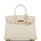 Hermes Birkin 30 Beton Ostrich Gold Hardware