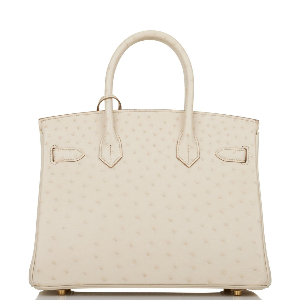 Hermes Birkin 30 Beton Ostrich Gold Hardware