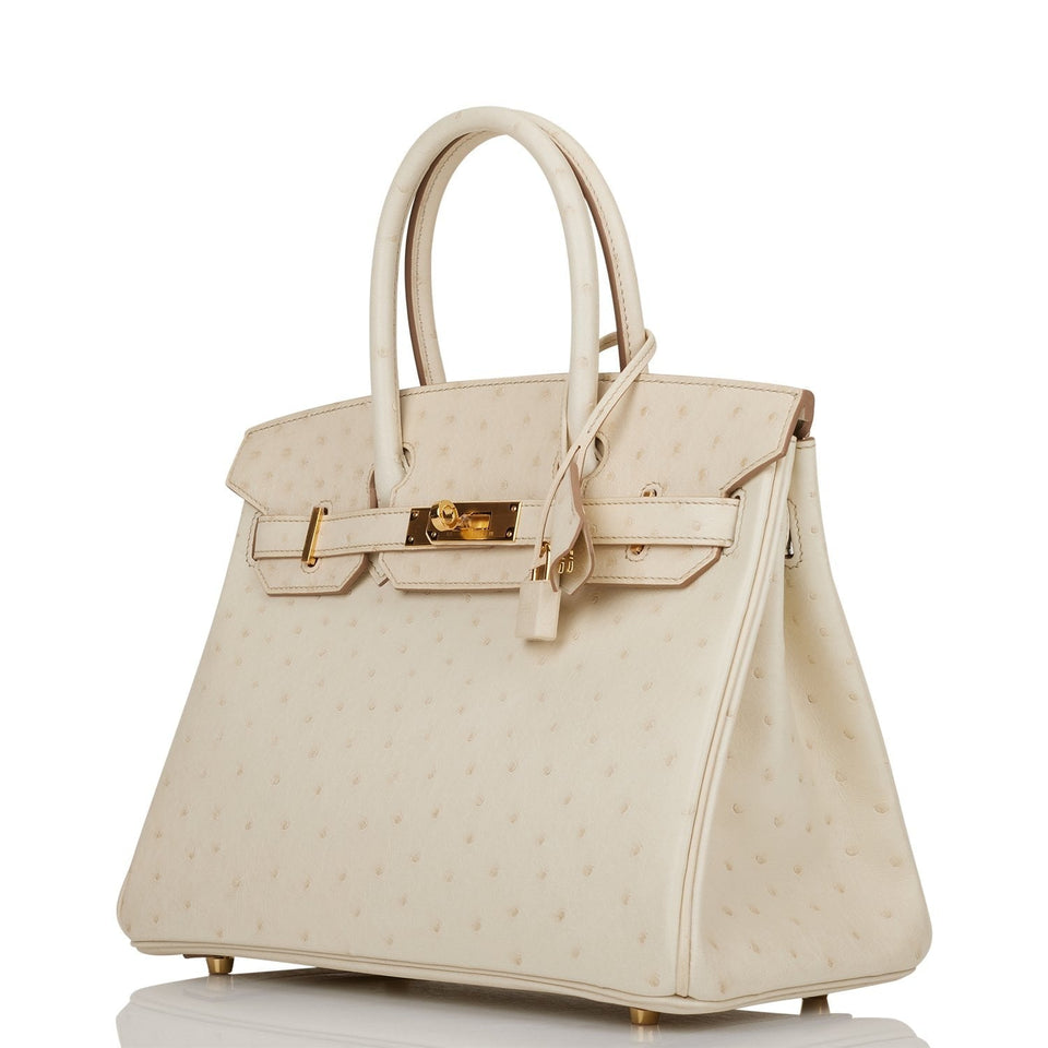 Hermes Birkin 30 Beton Ostrich Gold Hardware
