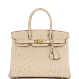 Hermes Birkin 30 Parchemin Ostrich Gold Hardware