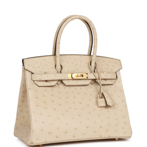 Hermes Birkin 30 Parchemin Ostrich Gold Hardware