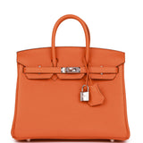 Hermes Birkin 25 Orange Togo Palladium Hardware