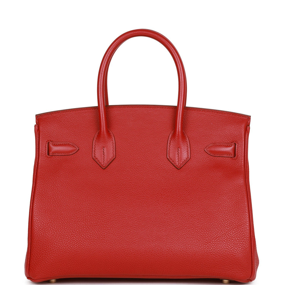 Hermes Birkin 30 Rouge Garance Togo Gold Hardware