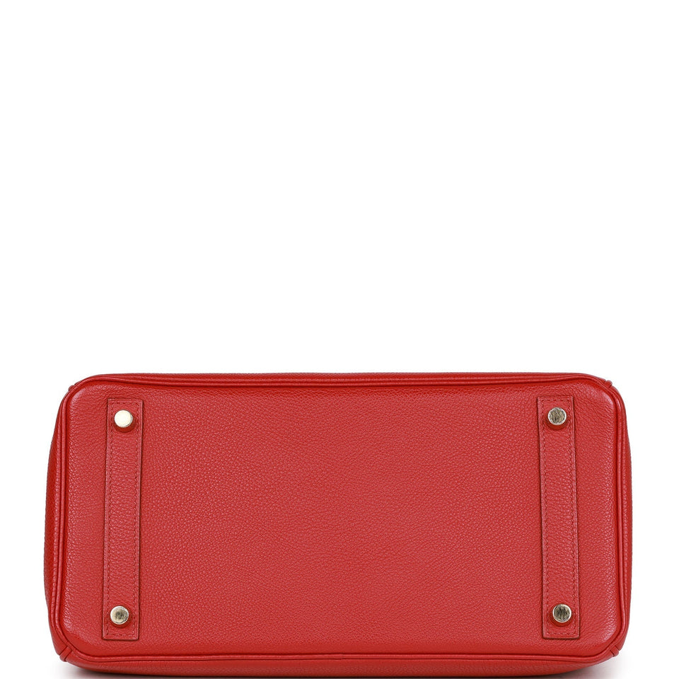 Hermes Birkin 30 Rouge Garance Togo Gold Hardware