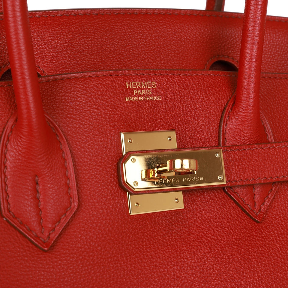 Hermes Birkin 30 Rouge Garance Togo Gold Hardware