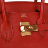 Hermes Birkin 30 Rouge Garance Togo Gold Hardware