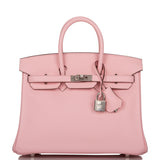 Hermes Birkin 25 Rose Sakura Swift Palladium Hardware