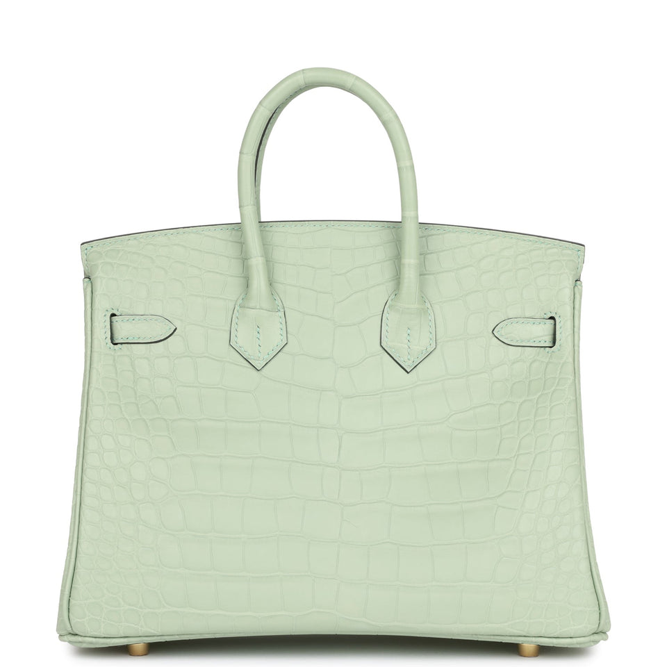 Hermes Birkin 25 Vert D'Eau Matte Alligator Gold Hardware