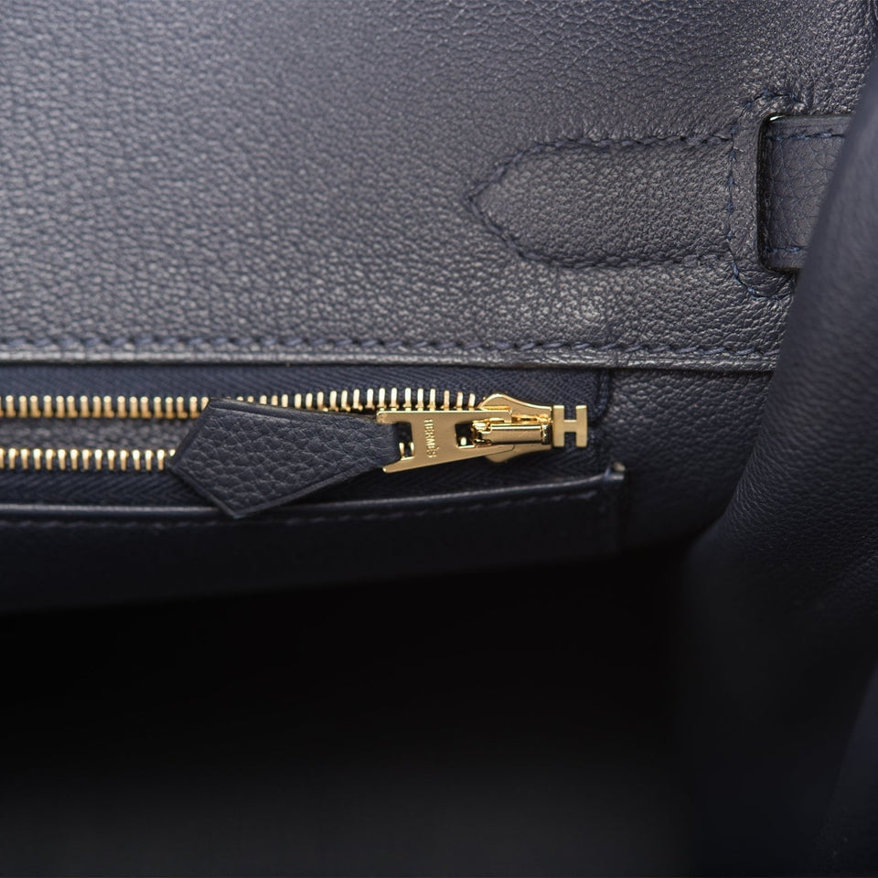 Hermes Birkin 30 Bleu Nuit Togo Gold Hardware
