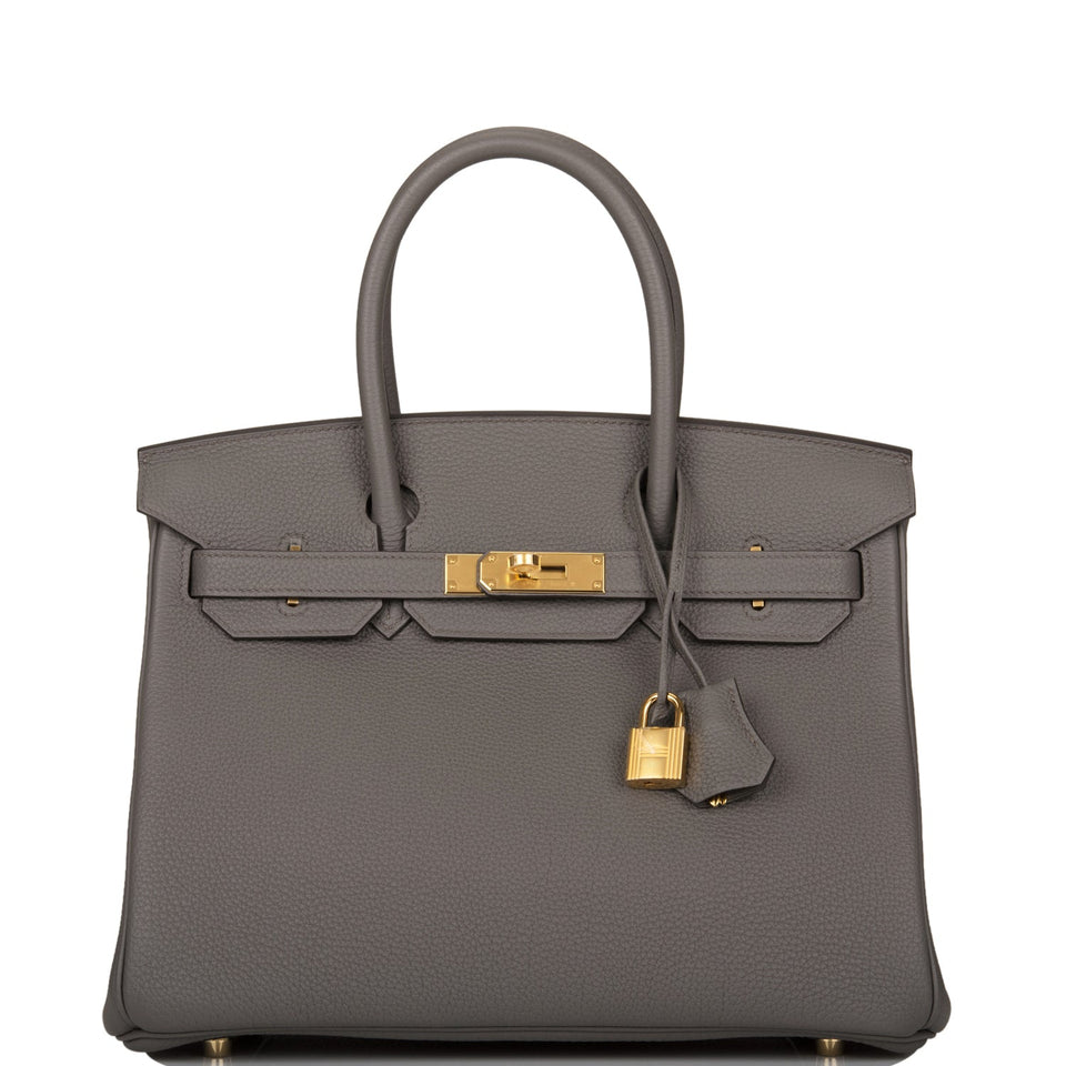 Hermes Birkin 30 Etain Togo Gold Hardware