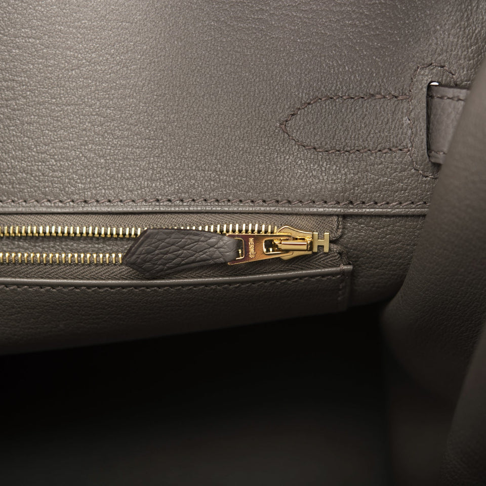 Hermes Birkin 30 Etain Togo Gold Hardware