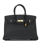 Hermes Birkin 35 Black Togo Gold Hardware