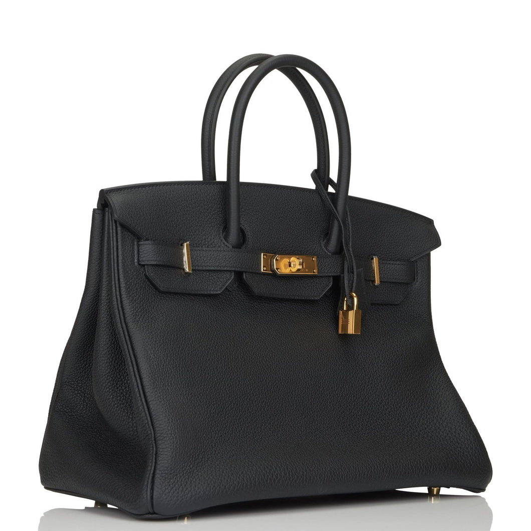 Hermes Birkin 35 Black Togo Gold Hardware