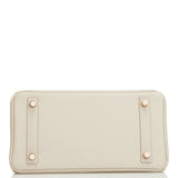 Hermes Birkin 25 Craie Togo Rose Gold Hardware