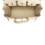 Hermes Birkin 25 Craie Togo Rose Gold Hardware