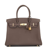 Hermes Birkin 30 Ebene Togo Gold Hardware