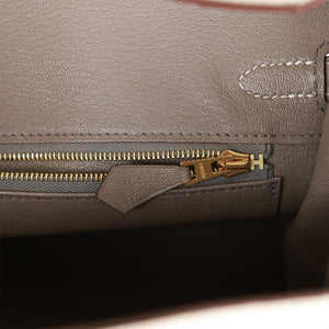 Hermes Special Order (HSS) Birkin 25 Beton and Gris Asphalte Ostrich Brushed Gold Hardware