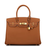 Hermes Birkin 30 Gold Togo Gold Hardware