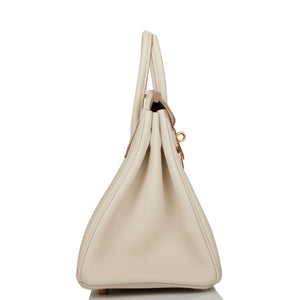 Hermes Birkin 25 Craie Togo Rose Gold Hardware