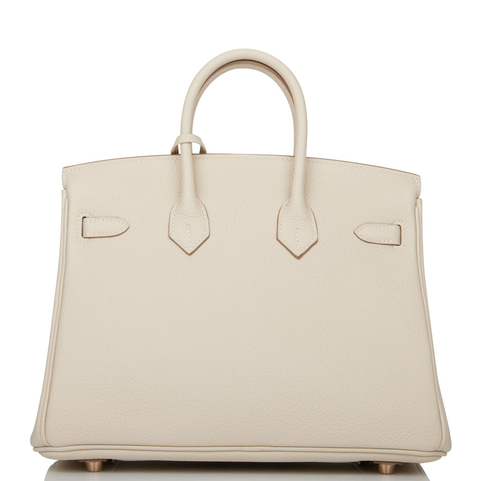 Hermes Birkin 25 Craie Togo Rose Gold Hardware
