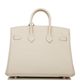 Hermes Birkin 25 Craie Togo Rose Gold Hardware