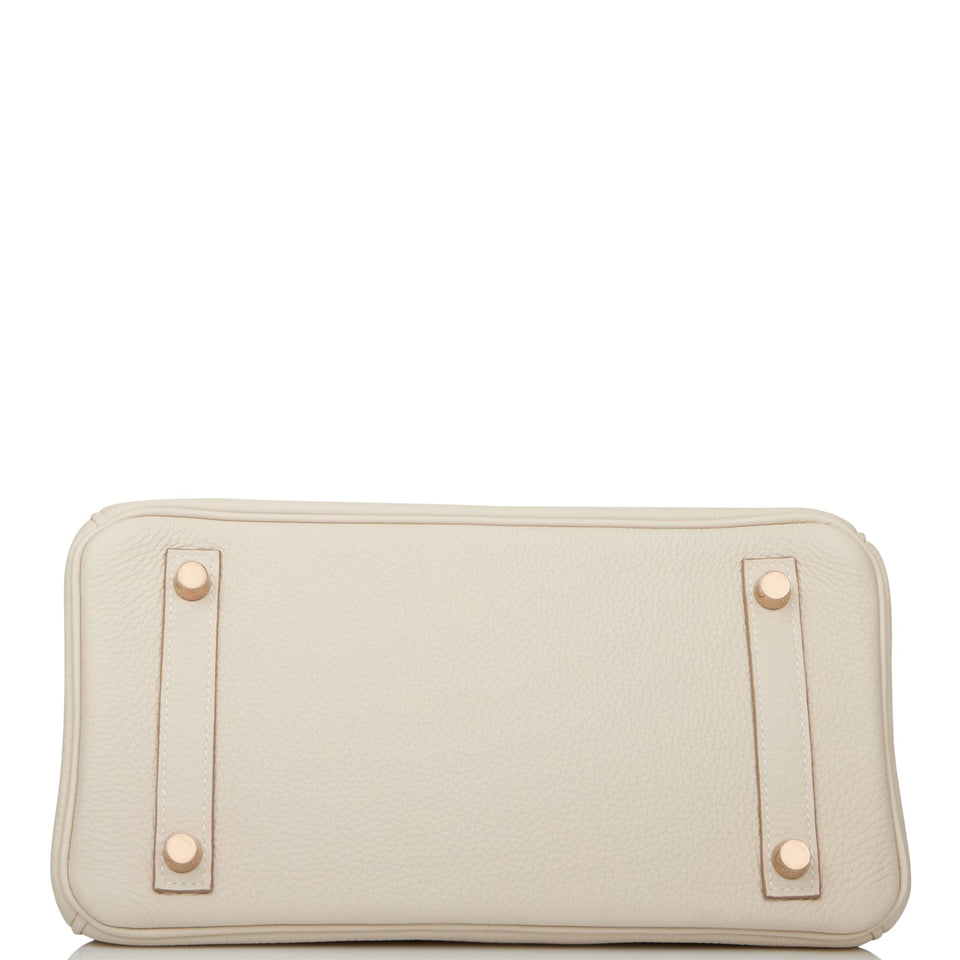 Hermes Birkin 25 Craie Togo Rose Gold Hardware