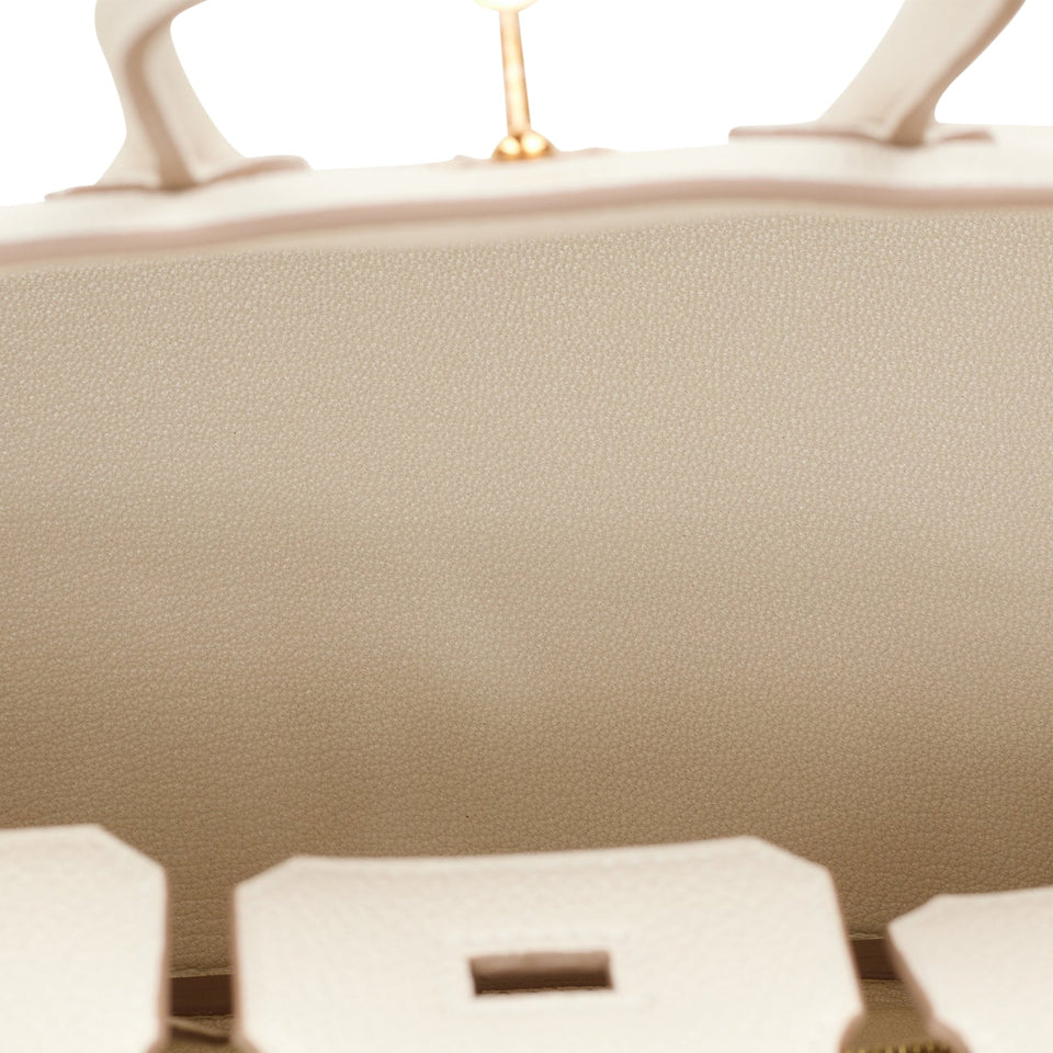 Hermes Birkin 25 Craie Togo Rose Gold Hardware