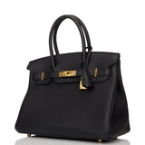 Hermes Birkin 30 Black Togo Gold Hardware
