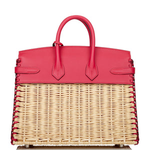 Hermes Picnic Sellier Birkin 25 Framboise Swift Palladium Hardware