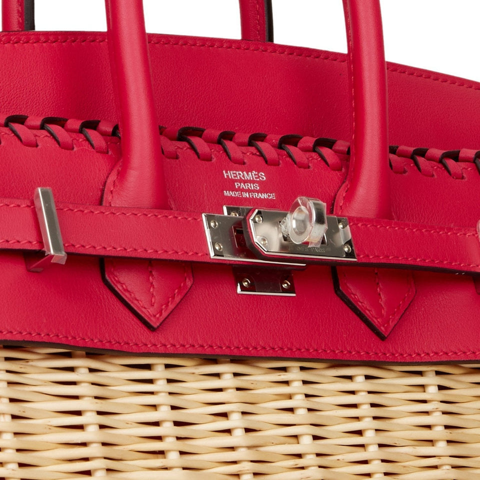 Hermes Picnic Sellier Birkin 25 Framboise Swift Palladium Hardware