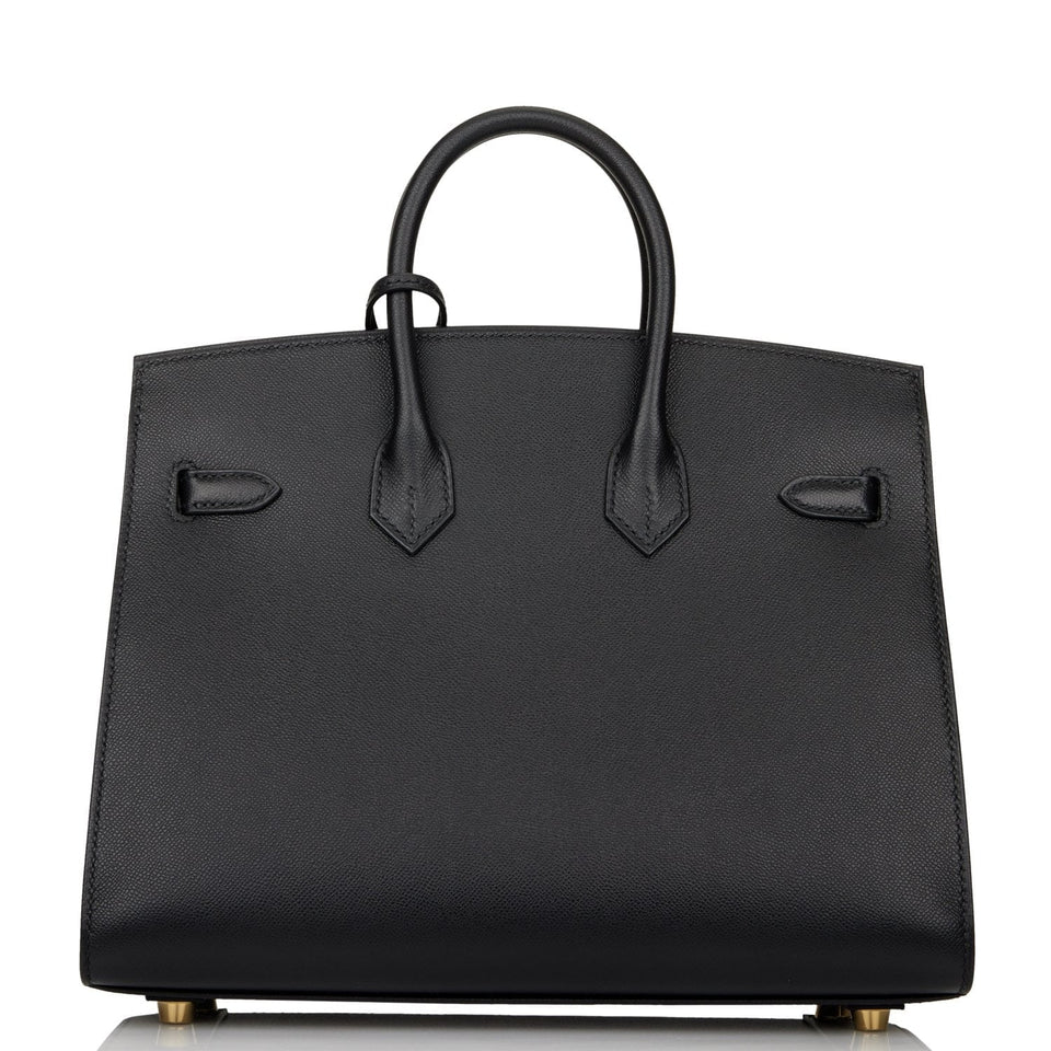 Hermes Birkin Sellier 25 Black Madame Gold Hardware