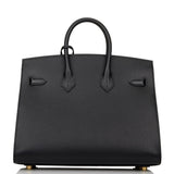 Hermes Birkin Sellier 25 Black Madame Gold Hardware