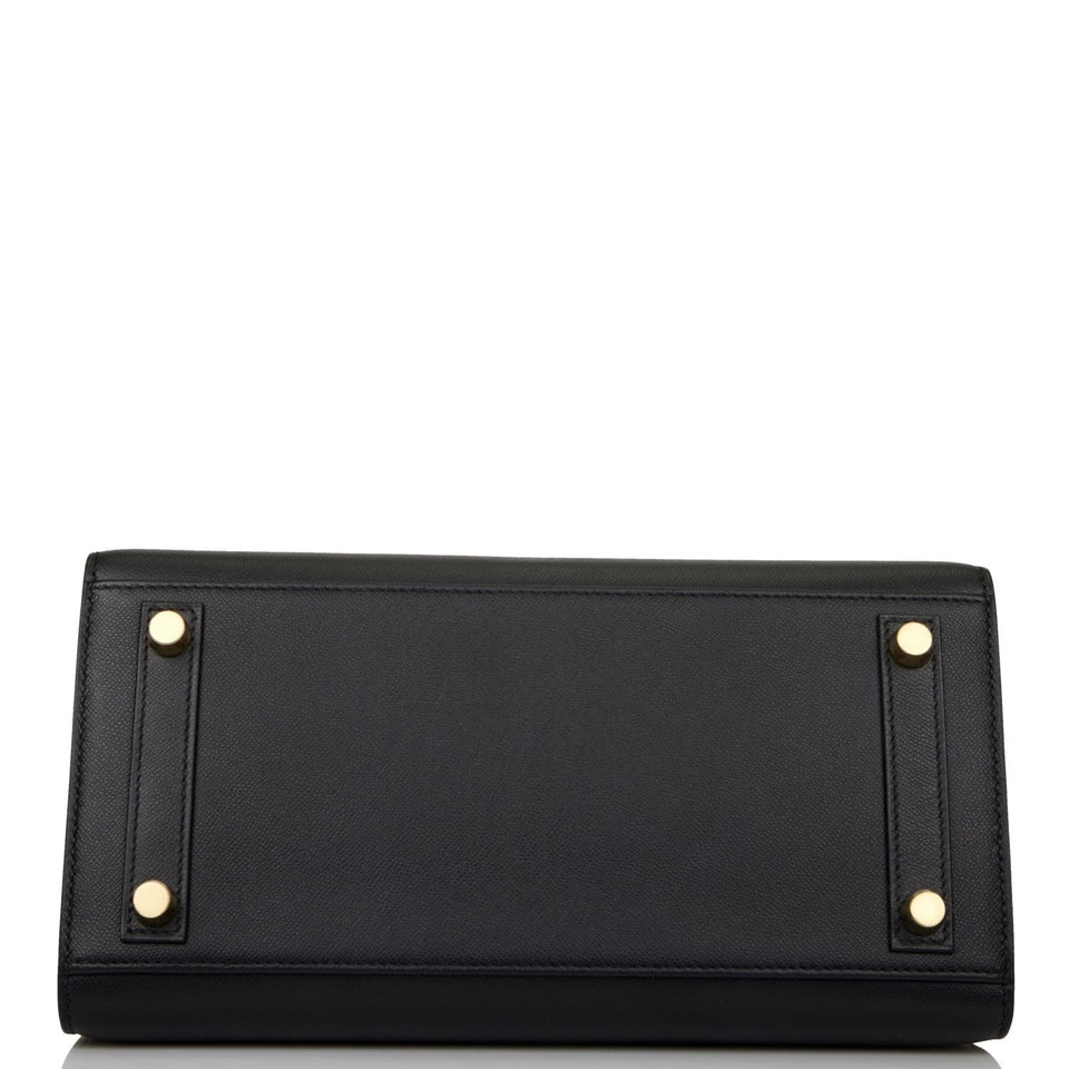 Hermes Birkin Sellier 25 Black Madame Gold Hardware