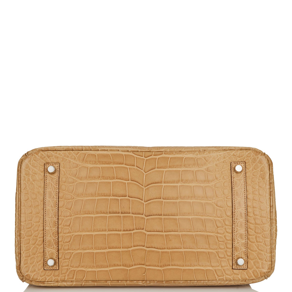 Hermes Birkin 35 Poussiere Matte Alligator Palladium Hardware