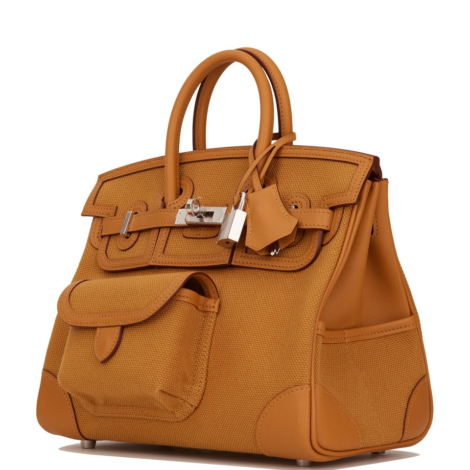 Hermes Birkin Cargo 25 Desert/Sesame Swift and Toile Canvas Palladium Hardware - Payment 1 for SS