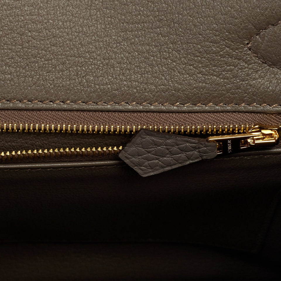 Hermes Birkin 30 Etain Togo Gold Hardware