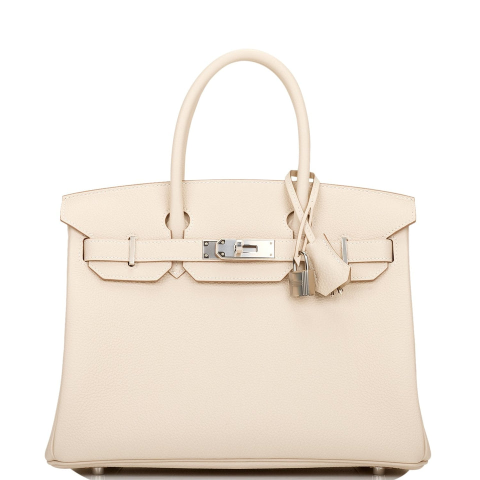 Hermes Birkin 30 Craie Togo Palladium Hardware