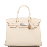 Hermes Birkin 30 Craie Togo Palladium Hardware