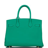 Hermes Birkin 30 Menthe Clemence Gold Hardware