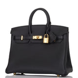Hermes Birkin 25 Black Togo Gold Hardware