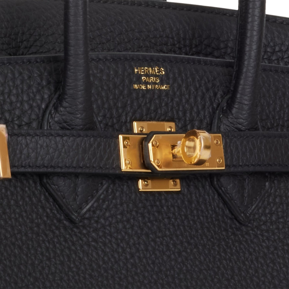 Hermes Birkin 25 Black Togo Gold Hardware