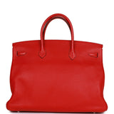 Hermes Birkin 40 Rouge Casaque Togo Palladium Hardware