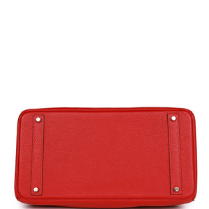 Hermes Birkin 40 Rouge Casaque Togo Palladium Hardware