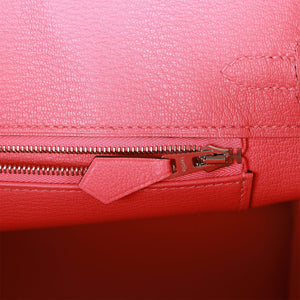 Hermes Special Order (HSS) Birkin 25 Black and Rose Azalee Chèvre Brushed Palladium Hardware